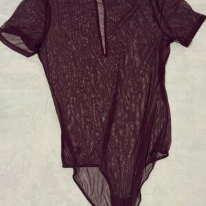Victoria's Secret Deep Purple Sheer Bodysuit